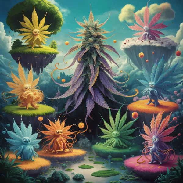 Cannabis terpenes as visualized by AI