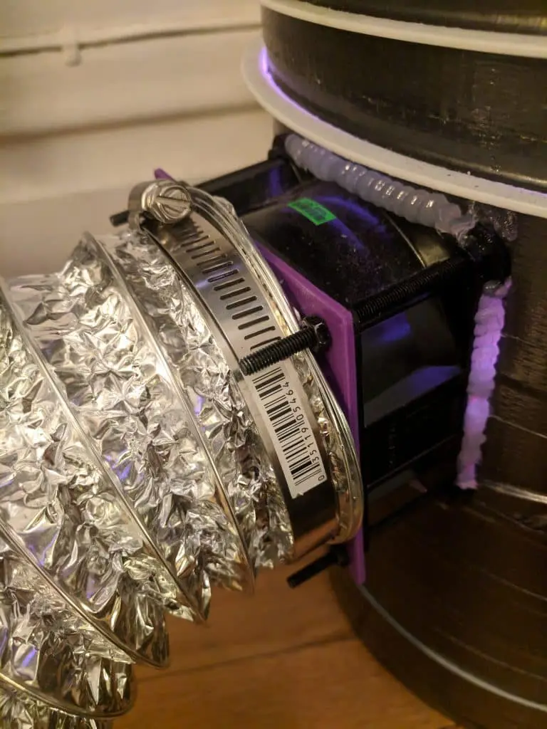 3d printed fan adapter with duct tube
