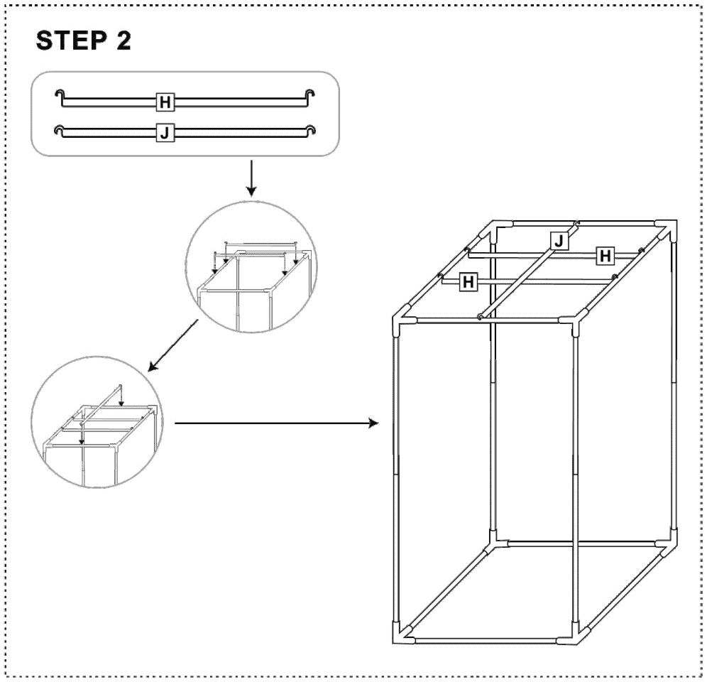 mars hydro tent set up instructions step 2