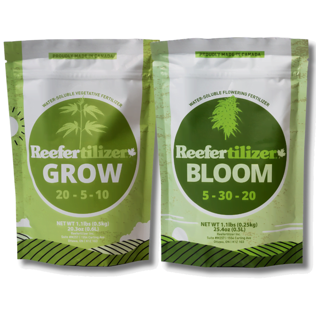 Reefertilizer Grow and Bloom nutrients for cannabis in veg and flower